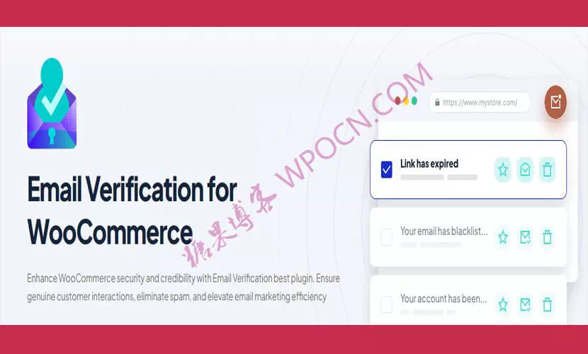 Email Verification for WooCommerce Pro – 商城电子邮件验证插件汉化版